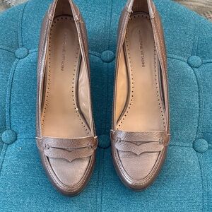 Adrienne Vittadini Metallic Brown Wedges